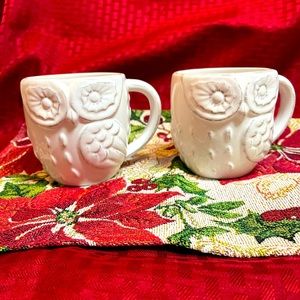 Pier 1 owl coffee mugs
